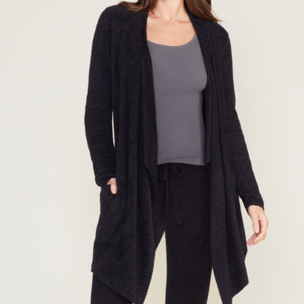 Barefoot Dreams Bamboo Chic Lite Cardigan, Black, S/M, New Condition